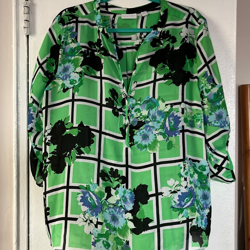 Green sheer top